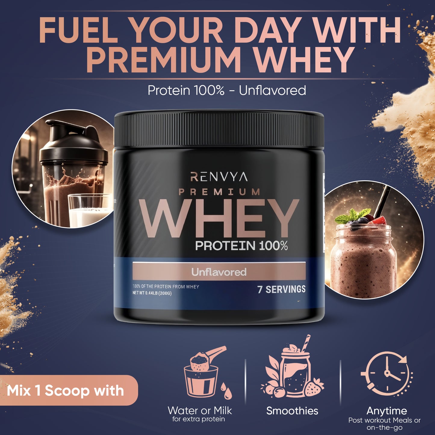 Renvya Premium Whey Protein 100% – Unflavored