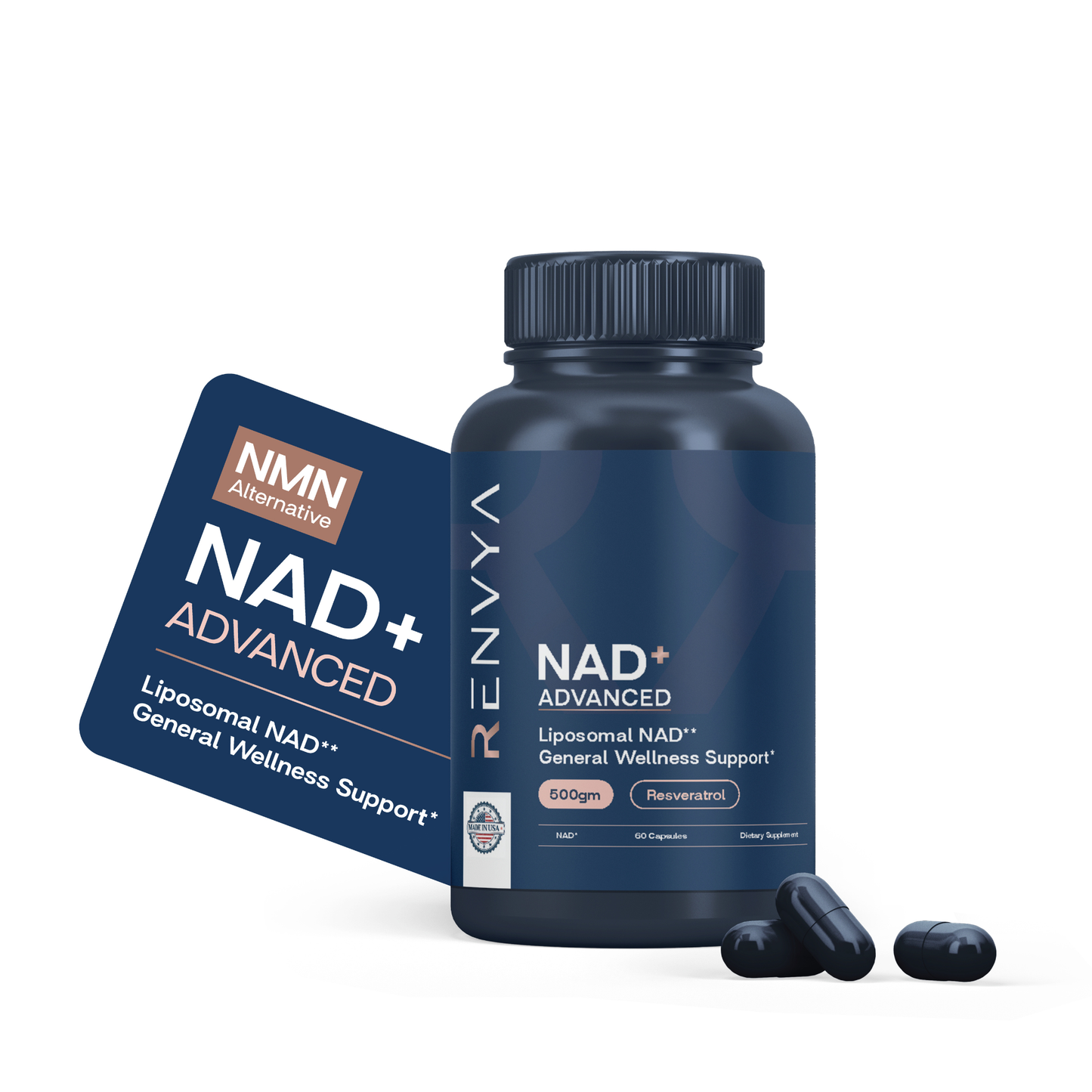 Renvya NAD+ Advanced – Liposomal NAD+ Supplement with Resveratrol